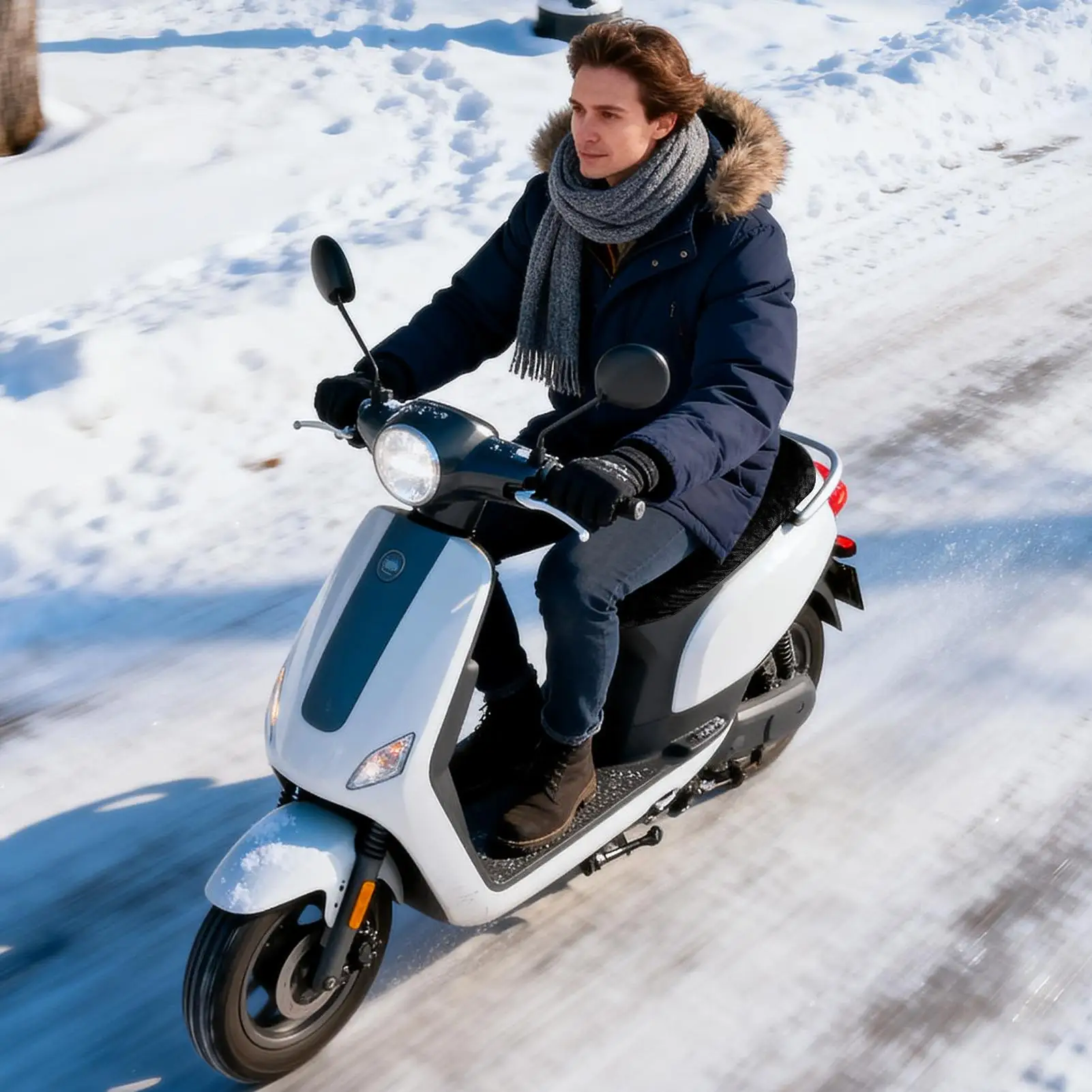 Motorcycle Seat Cover Plush Seat Cover For Cold Weather Breathable Cold Weather Cushion For ATV Moped Scooter Adventure Outdoor