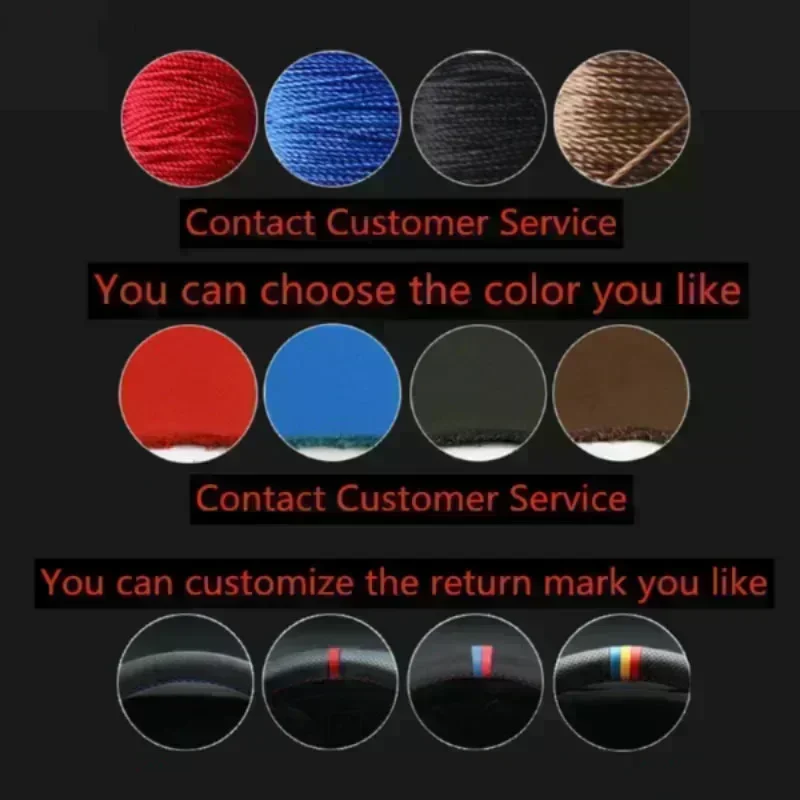 DIY Hand Sewing Steering Wheel Cover for Great Wall Tank 700 Car Genuine Leather Interior Accessories Coffee Color