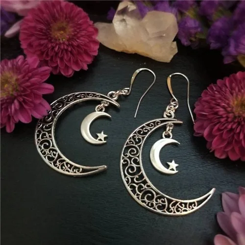 Foreign trade new hot-selling fashion trend jewelry simple natural wind, hollow moon stars moon pendant