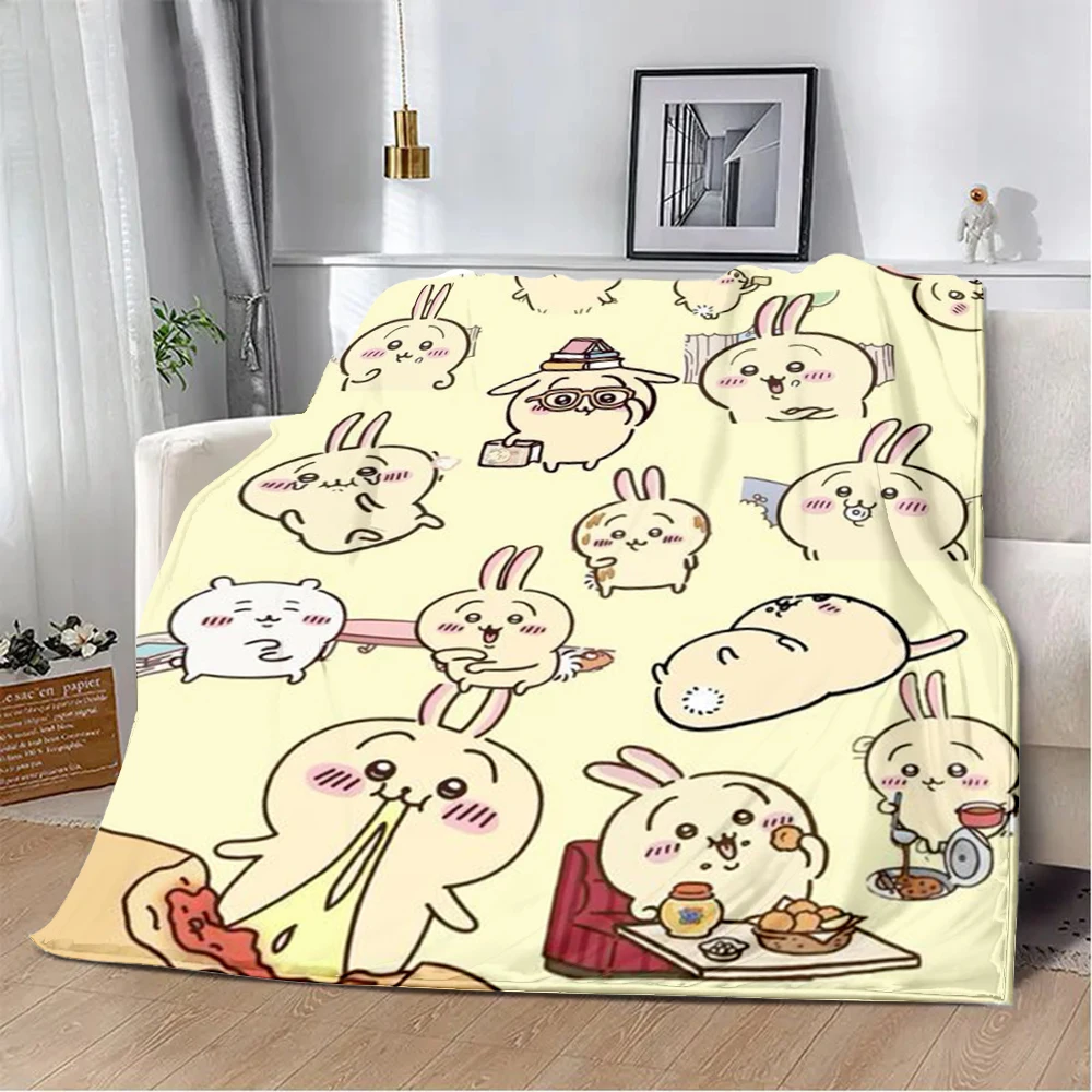 

Cute Cartoon Chiikawa Printed Blanket Picnic Blankets Warm Blanket Soft and Comfortable Blanket Home Travel Birthday Gift