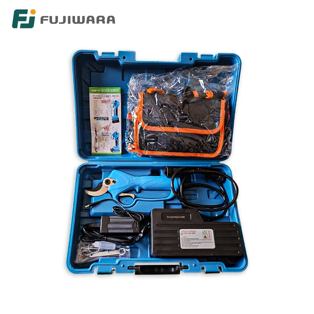 FUJIWARA 36V Lithium Pruning Shears Electric Branches Scissors 0-40mm High Branch Hedge 1.2-1.8m Trimmer Extension rod