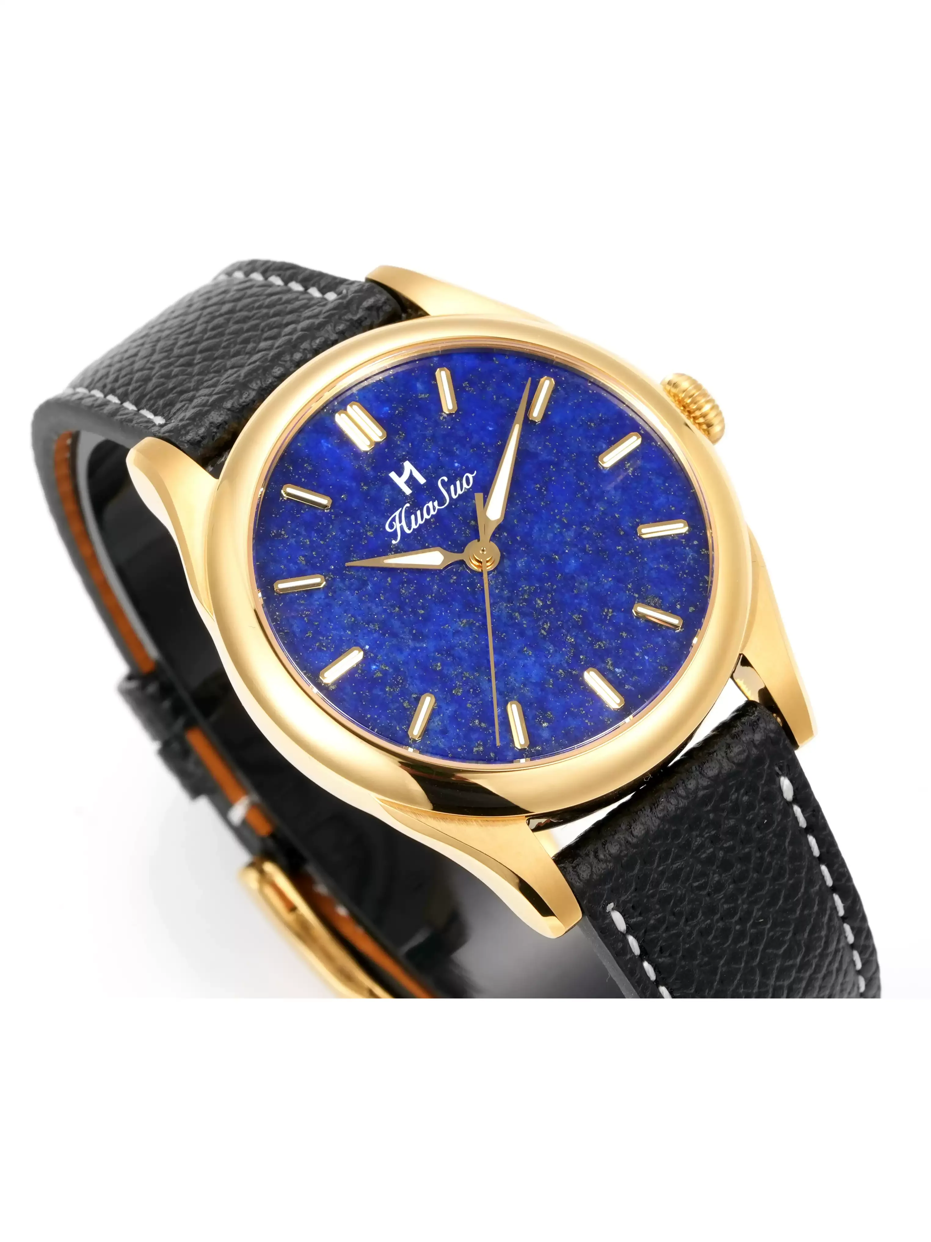 Liu Lan Ning Xing, natural lapis lazuli leather strap light luxury business watch men