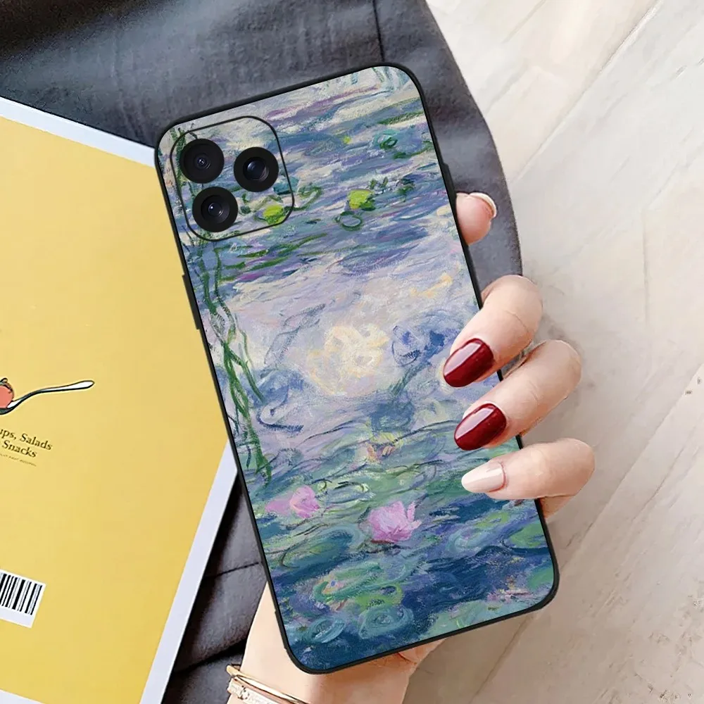 Claude Monet Water Lilies Phone Case For iPhone 8 14 Mini X 15 XS 12 MAX 11 13 Xr Pro Plus Shell