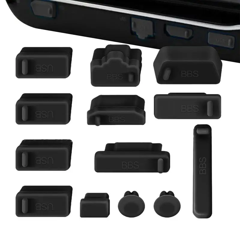 13Pcs Laptop Anti Dust Plug USB Type-C Port Dustproof Cover Silicone Stopper HDMIcompatible RJ45 Interface Computer Supply