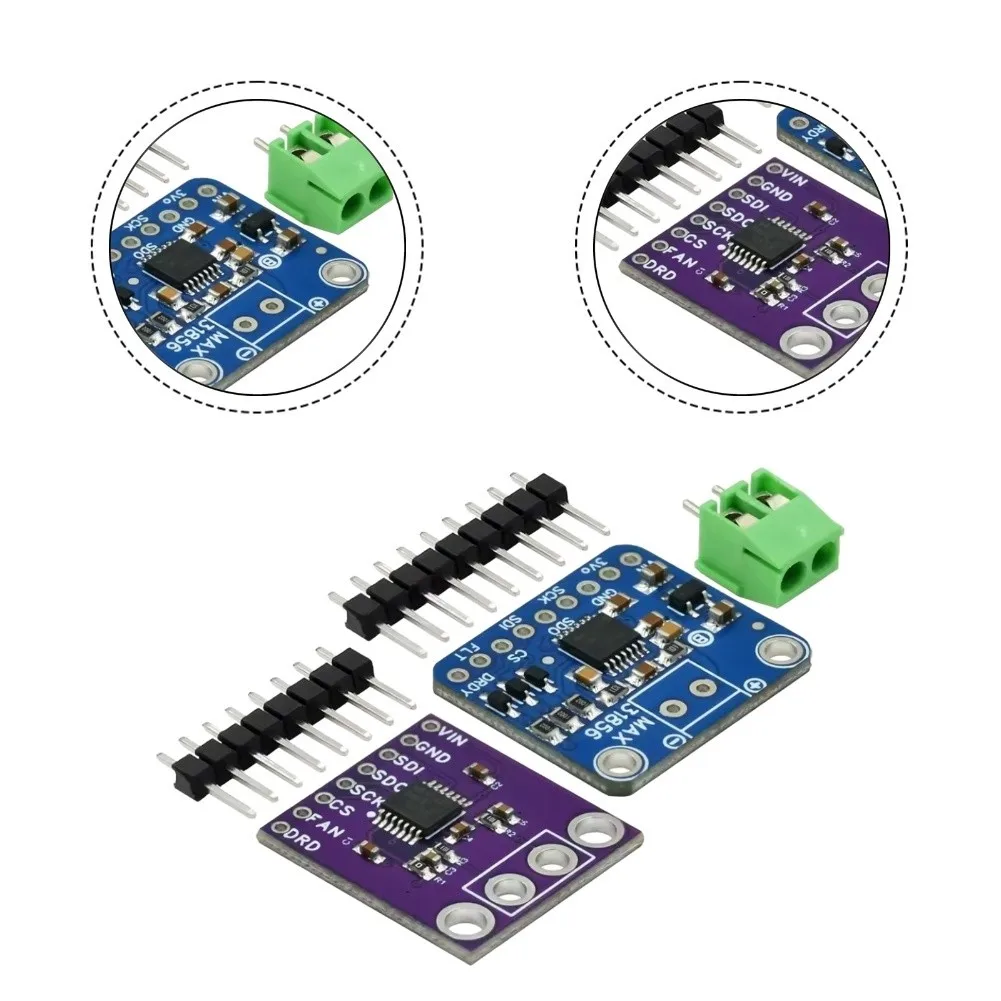 MAX31856 Thermocouple Module, 19-Bit AD Converter For K/J/N/R/S/T/E/B Types, -210 To 1800C Sensor Board With Fault Detection