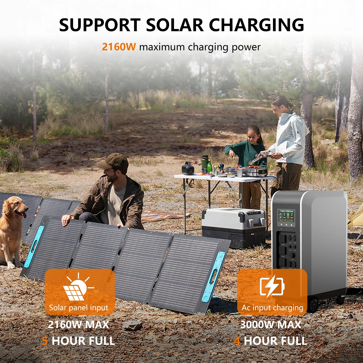 E-Mingze Home Power Supply 5KW-10KW EV AC Solar Charging Generator 10KWH Battery Camping Backup Emergency Power Station