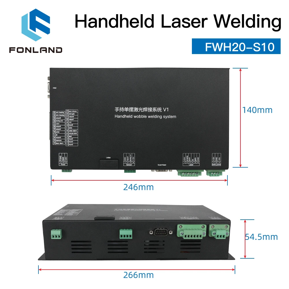 FWH20-S10 1064nm Wavelength Hand-held Laser Welding Head Rated power0-2kW with QBH Connector lens for Fiber Laser Machine