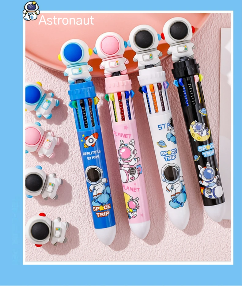 10 ピース/ロット漫画宇宙飛行士 10 色ボールペンかわいい学生 10 色