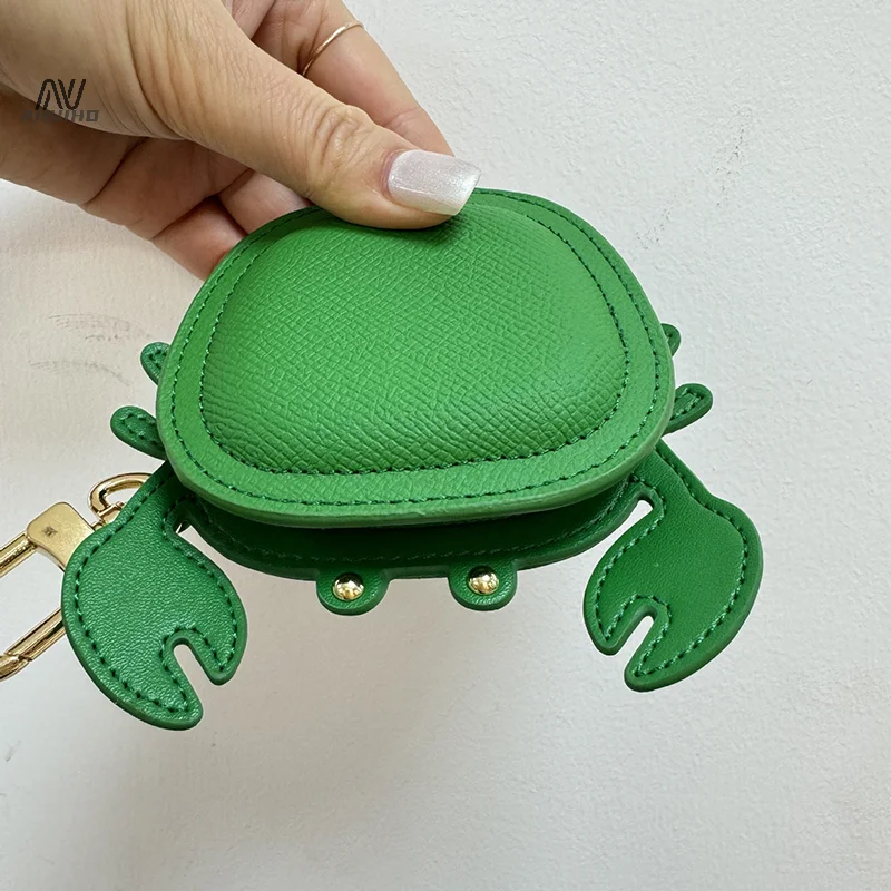 Mini bolso de cuero de imitación, llavero de cangrejo pequeño, lindo mini monedero, bolso de lujo ligero de moda para auriculares