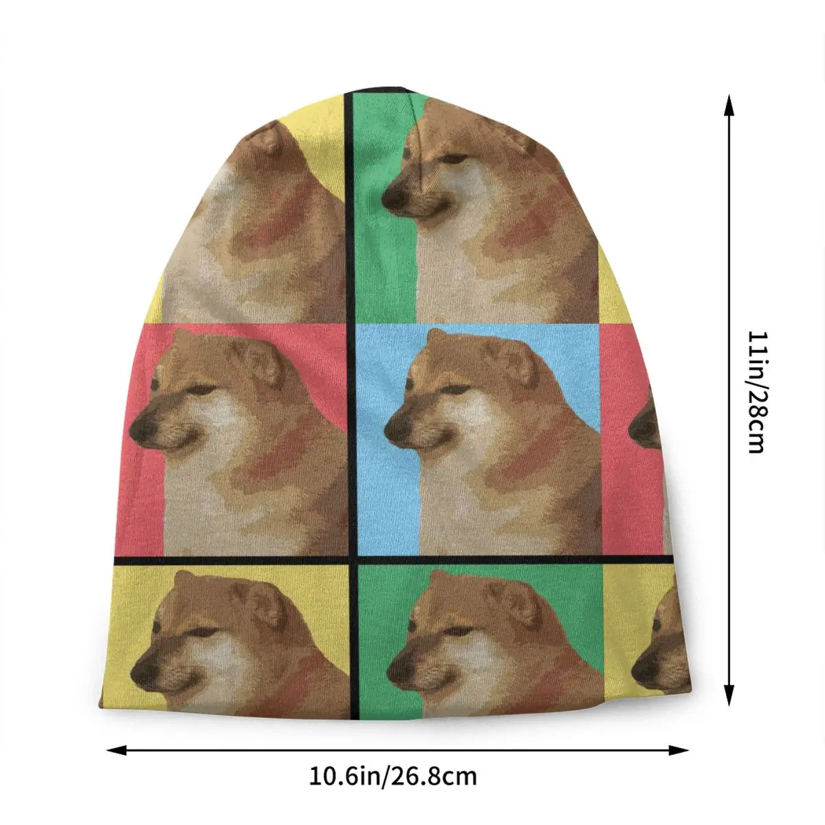 Vaporwave Aesthetic Cheems Bonnet Hat Knit Hats Men Women Cool Unisex Adult Shiba Inu Doge Meme Warm Winter Beanies Cap