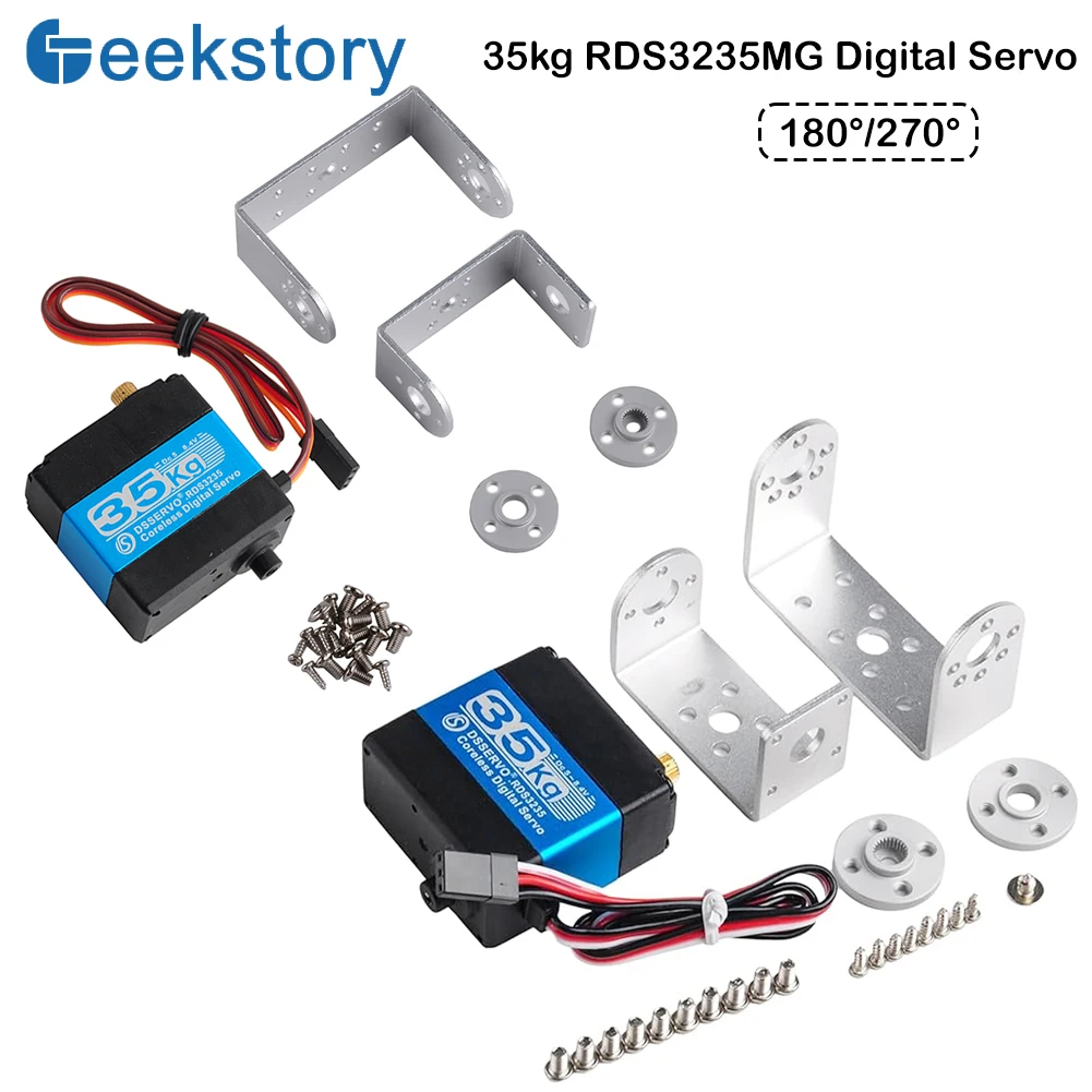 35KG RDS3235 270 degree Digital Servo Coreless Motor Hight Torque Metal Gear with Bracket Arm Plate for RC Robot Car