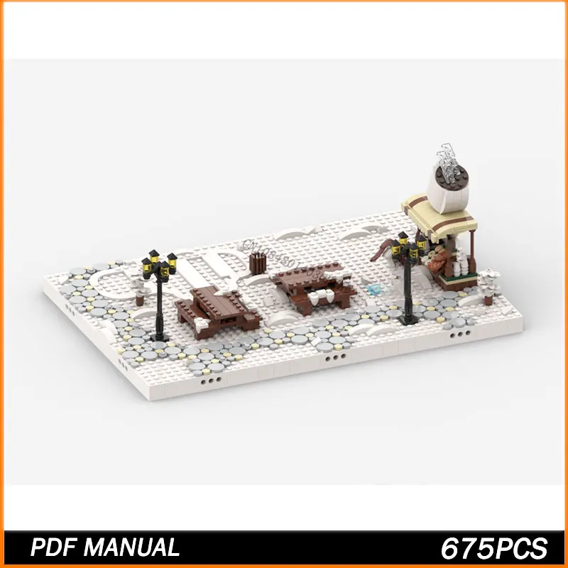 

MOC Building Block Street View Christmas Winter Village Winter Festive Model Brick Toys Creative Birthday Gifts 675PCS