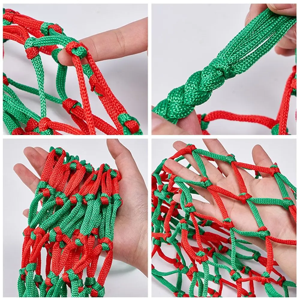 Durable Nylon Nylon Net Bag Weaving Multiple Colors Ball Pocket Ball Net Pouch Football Balls