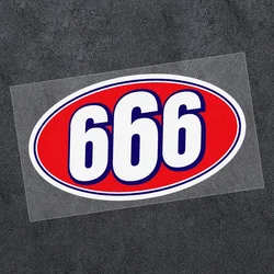 1PC Number 666 Funny Motorcycle Stickers Waterproof for DIY Motorbike Fuel Tank Helmet Fairing Electric Scooter Vinyl Decals