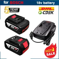 For Bosch professional 18V 10.0AH Li-ion battery BAT610G+AL1820CV replacement with LED & for Bosch quick charger 14.4V-18V 18650