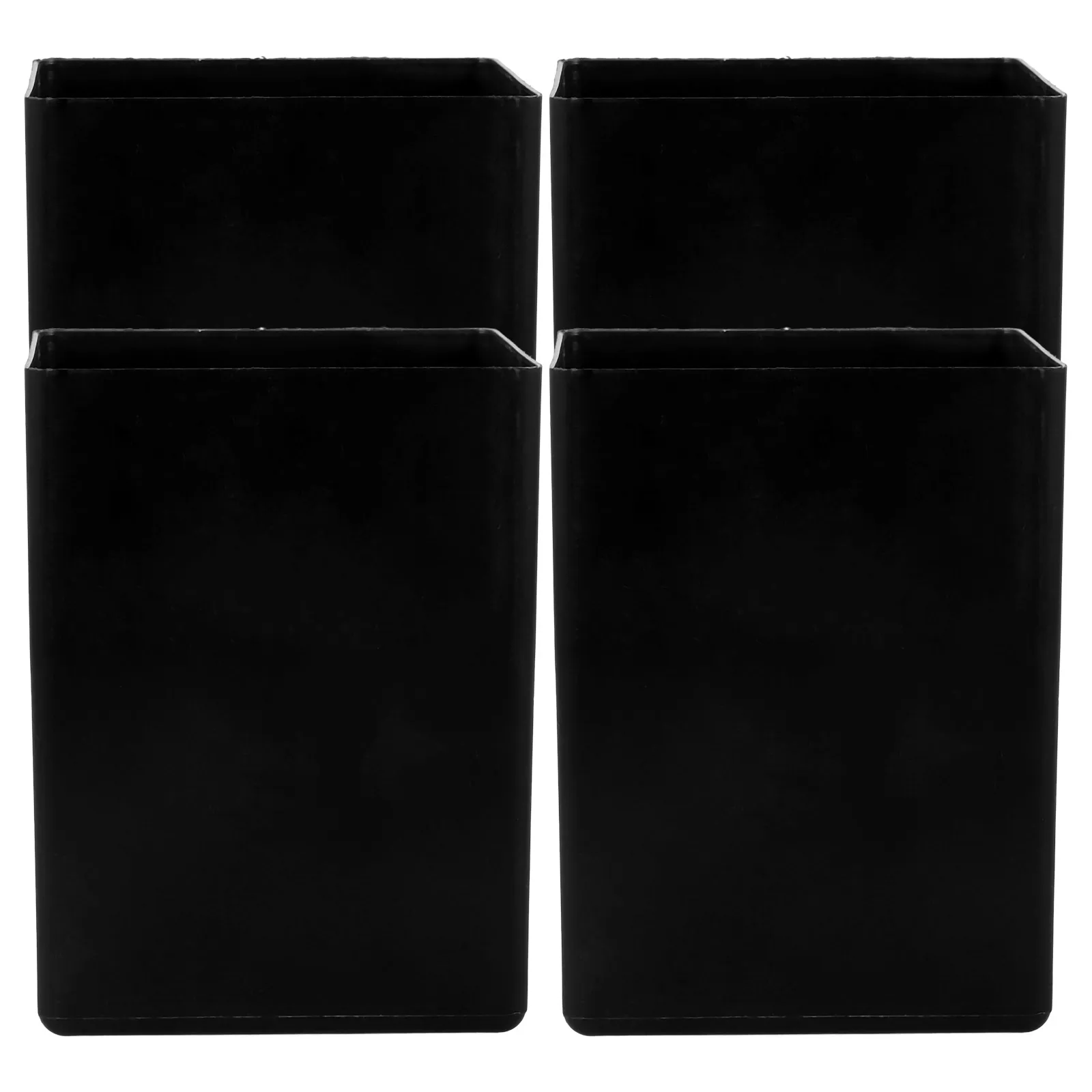 4 квадратных чашки для туалетной щетки, черные, 78x78x107 мм, пластиковое основание, аксессуары для ванной комнаты, держатели для инструментов для чистки дома и отеля, легкое обслуживание