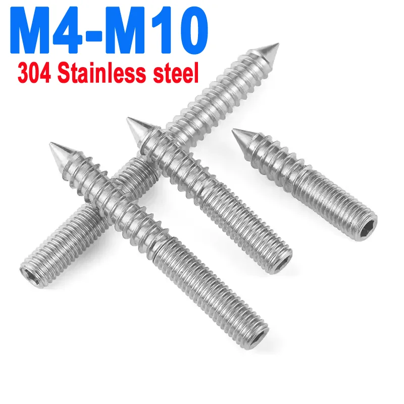 

304 SS Hex Socket Double Head Self-Tapping Screws - Pointed Tail Design for Furniture Assembly & Fixing (M4-M10 Sizes)