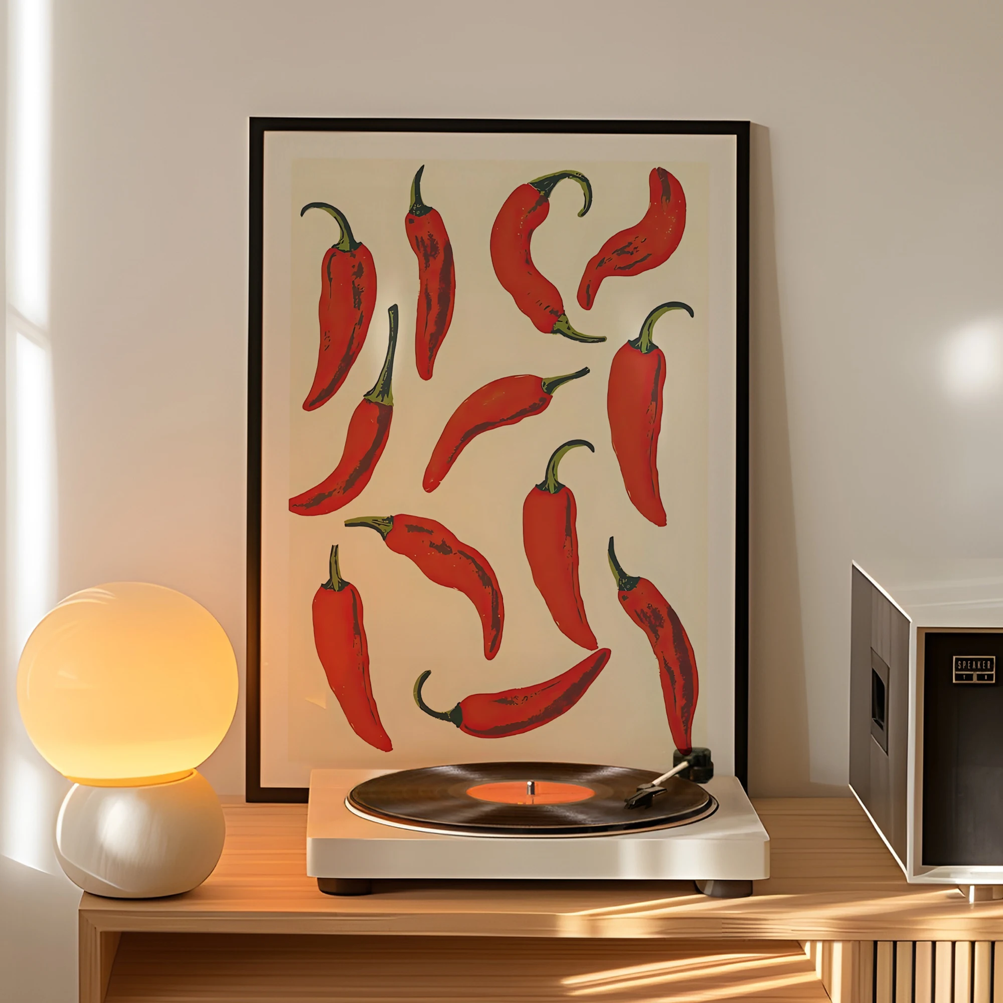 Impresiones artísticas de pared de pimiento ardiente, pintura en lienzo, póster, imagen para sala de estar, cocina, comedor, decoración del hogar