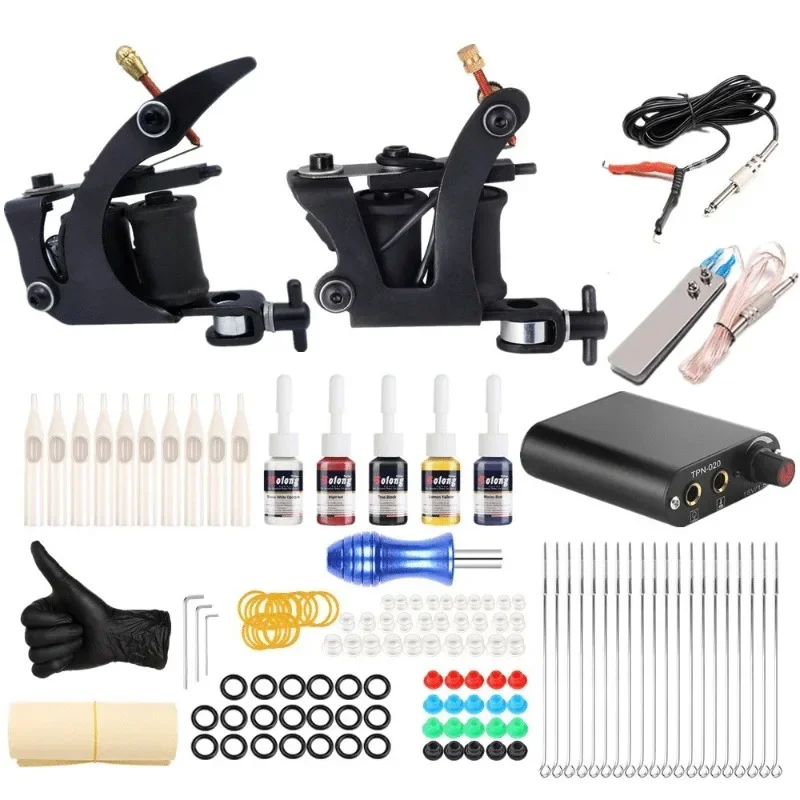 Tattoo Machine Complete Set of Coil Tattoo Machine Cutting Line Fog Machine Beginner Tattoo Equipment