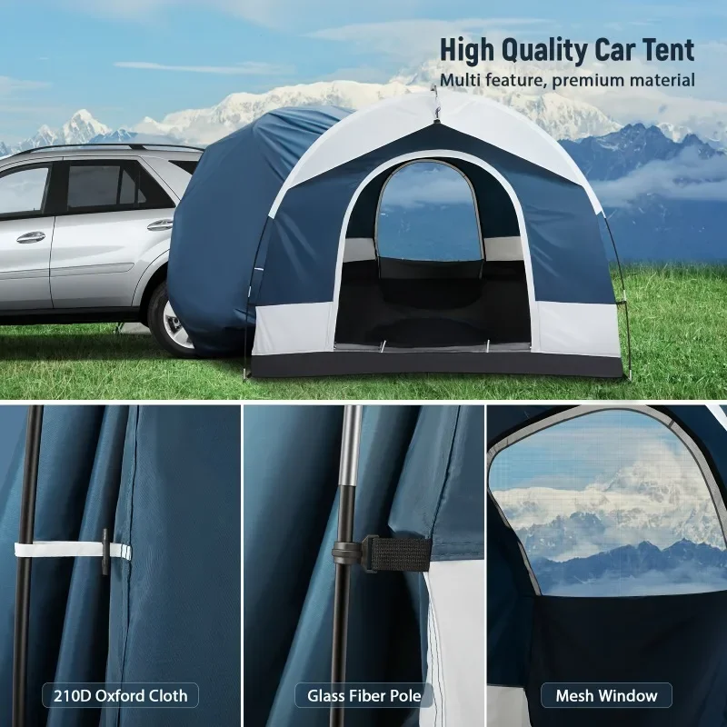 Waterproof Car Rear Tent, Outdoor Camping, Hiking Sunshade Road Trip, Vehicle Awning, Pergola, Self-Driving, Tourist, 3-4Persons