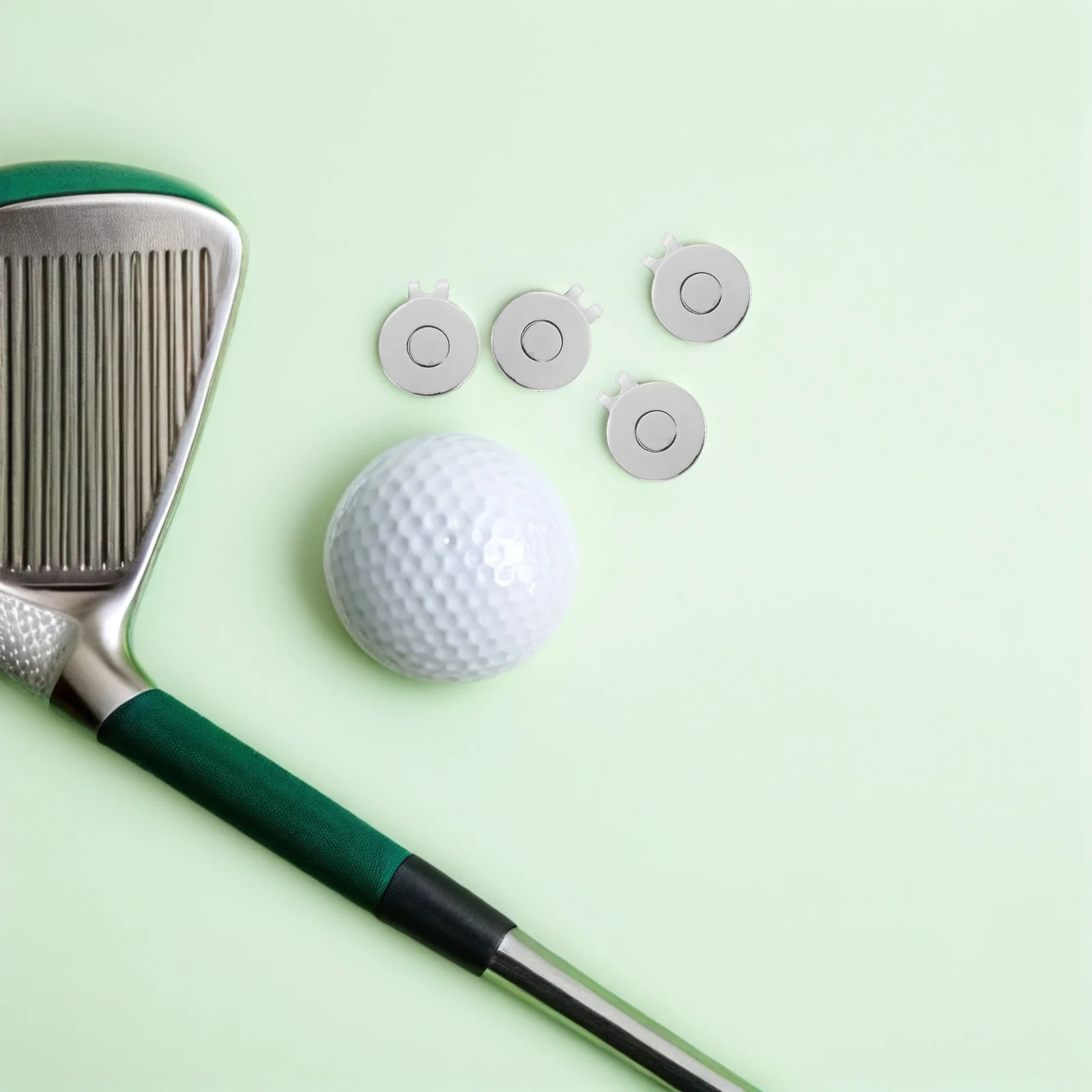 

4 Pcs Golf Ball Mark Aiming Marker Position Hat Clip Holder Iron Belt Clips Balls