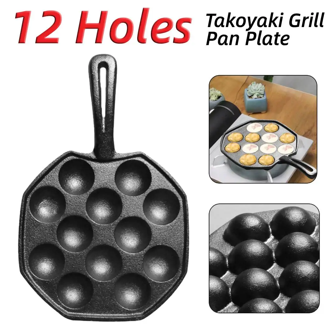 

Форма для выпечки на 12 ячеек, противень с антипригарным покрытием, чугунный противень для тараканиаки, кухонный инструмент для приготовления пищи и барбекю