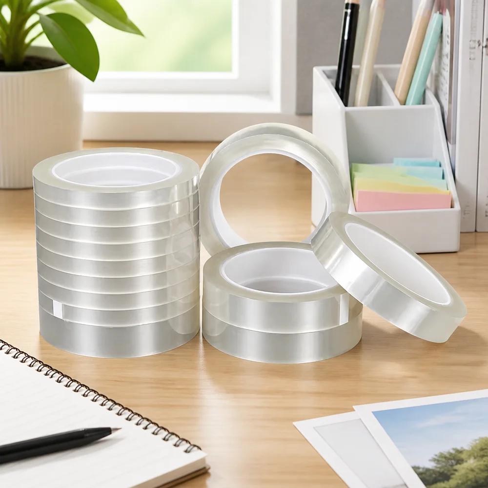 10mm Width Transparent Tape 66 Meters High Tack Adhesive Tape Waterproof Heat Resistant Insulation Positioning Tape For Drawing