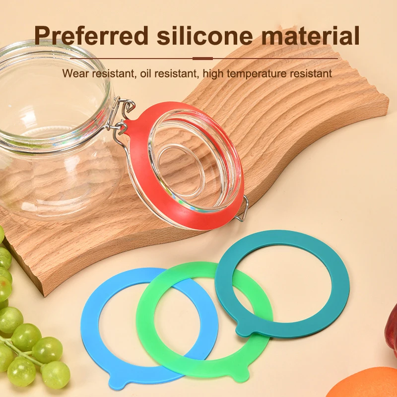 10Pcs Silicone Jar Sealing Rings Replacement Gasket Waterproof Airtight Seal For Clip Top Glass Storage Jar Canning Container