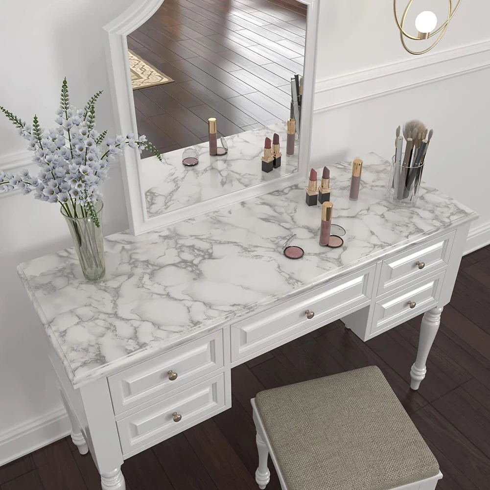 Affordable White Grey Marble for contact Paper Wall Sticker for Budget Renovation (60 80 characters) Affordable
