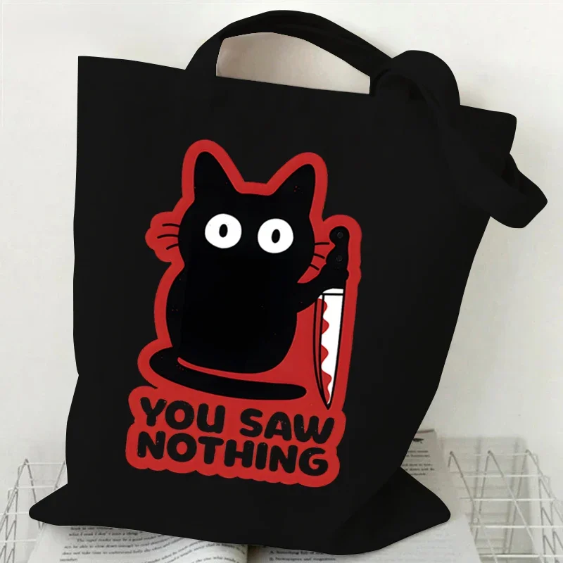 Shopping Bags Canvas Printing Fashion Duck Ladies Casual Shoulder Bag Anime Cartoon Eco Large Capacity Portable Travel Bag view 3