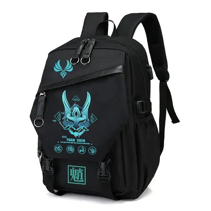 Gioco Cosplay Xiao Oxford Panno Interfaccia USB Studente di cartone animato Zaino di moda Uomo Donna Zaino