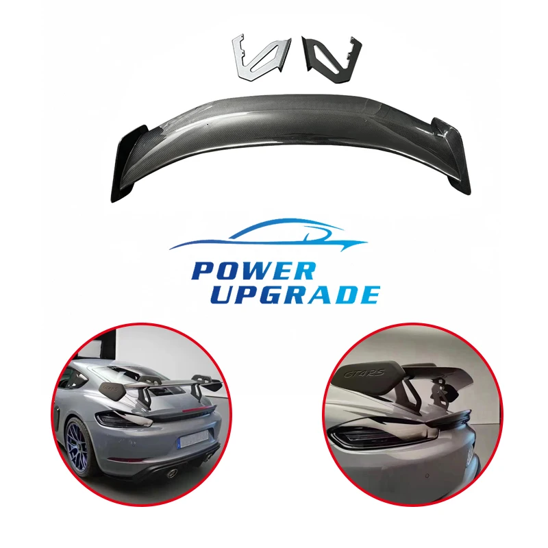 

Dry Carbon Fiber Rear Spoiler Tail Wings For Porsche Cayman 718 Boxster GT4 RS Style Car External Decoration Rear Trunk Wing