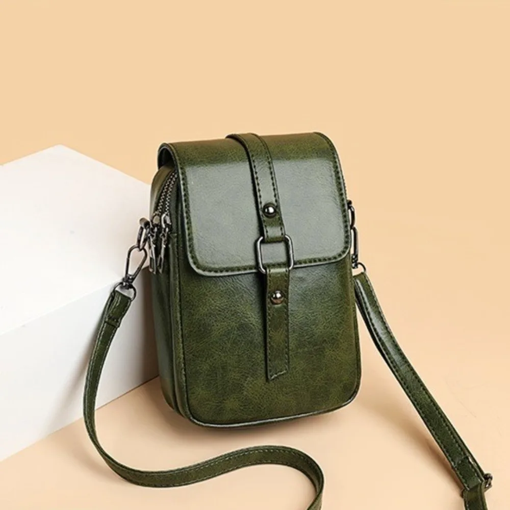 

Fashion PU Leather Crossbody Bag Solid Color Versatile Single Shoulder Bag Casual Mobile Phone Bag Women