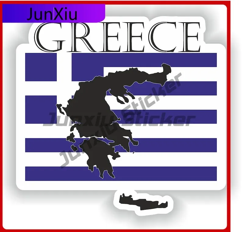 

Greece Badge Cute Laptop UV Resistant Decal Vinyl Trendy Decals Contour Custom Stickers Resistant Badge UV Emblem Anime Fade