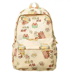 Kawaii Cartoon capibara zaino divertente grande capacità borsa da scuola capibara borsa in Nylon borsa per Laptop per studenti