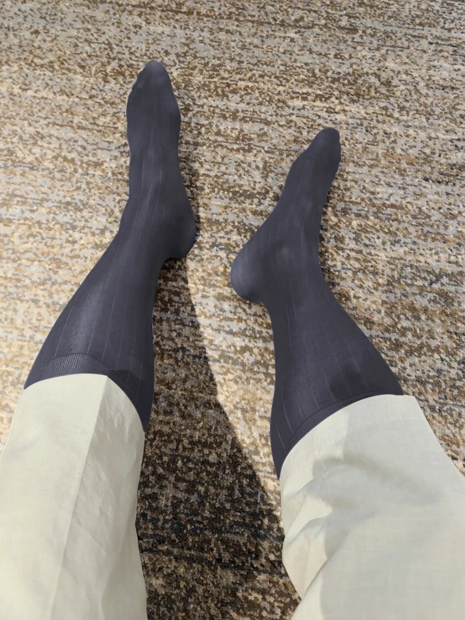 Men'S Shoes For Crews - Sheer Vertical Striped Dress Socks Men