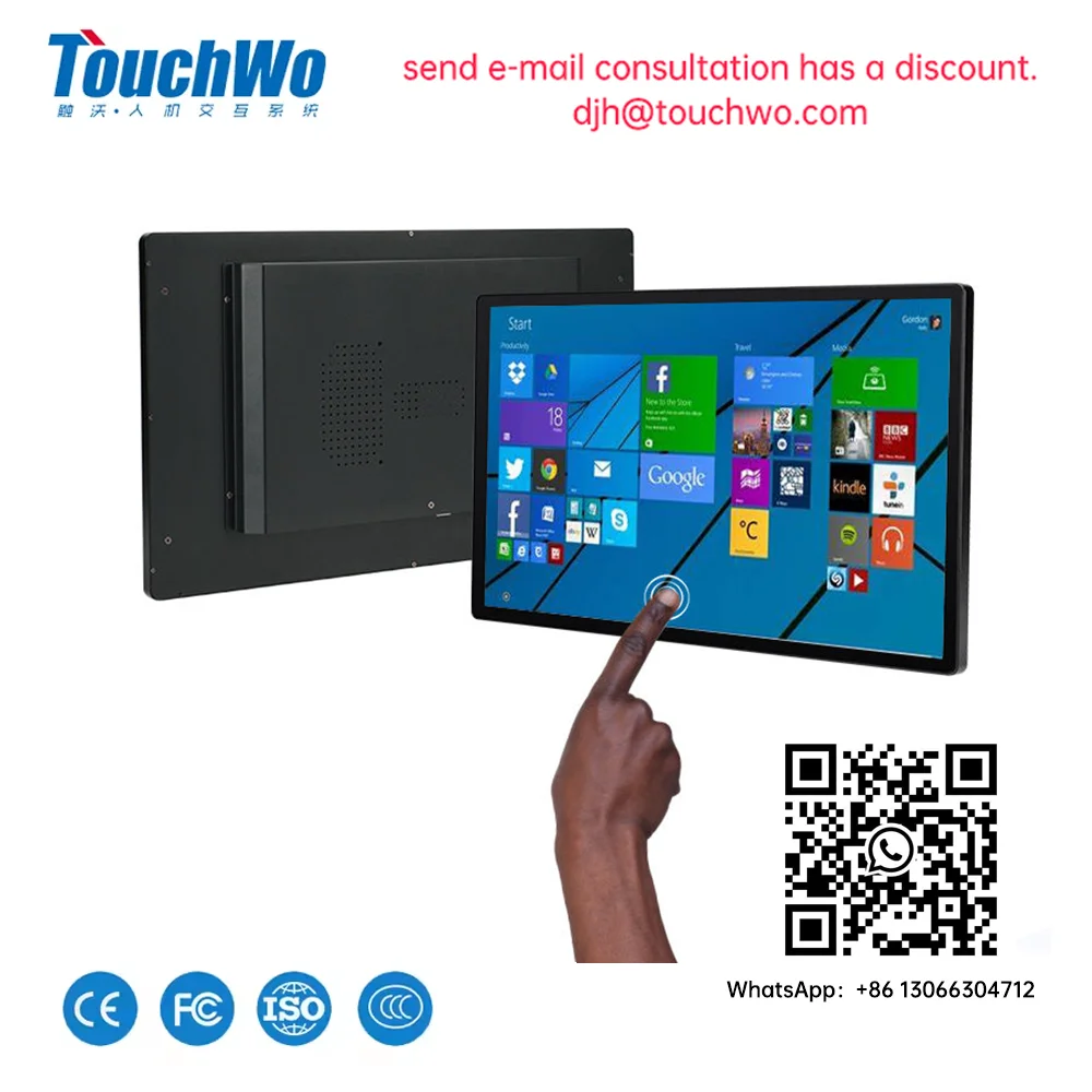 TouchWo 21.5 27 32 Inch Hdmi Touch Screen Pc Touchscreen Monitor Android14/Window 11 Touch Computer Industrial All In One Pc