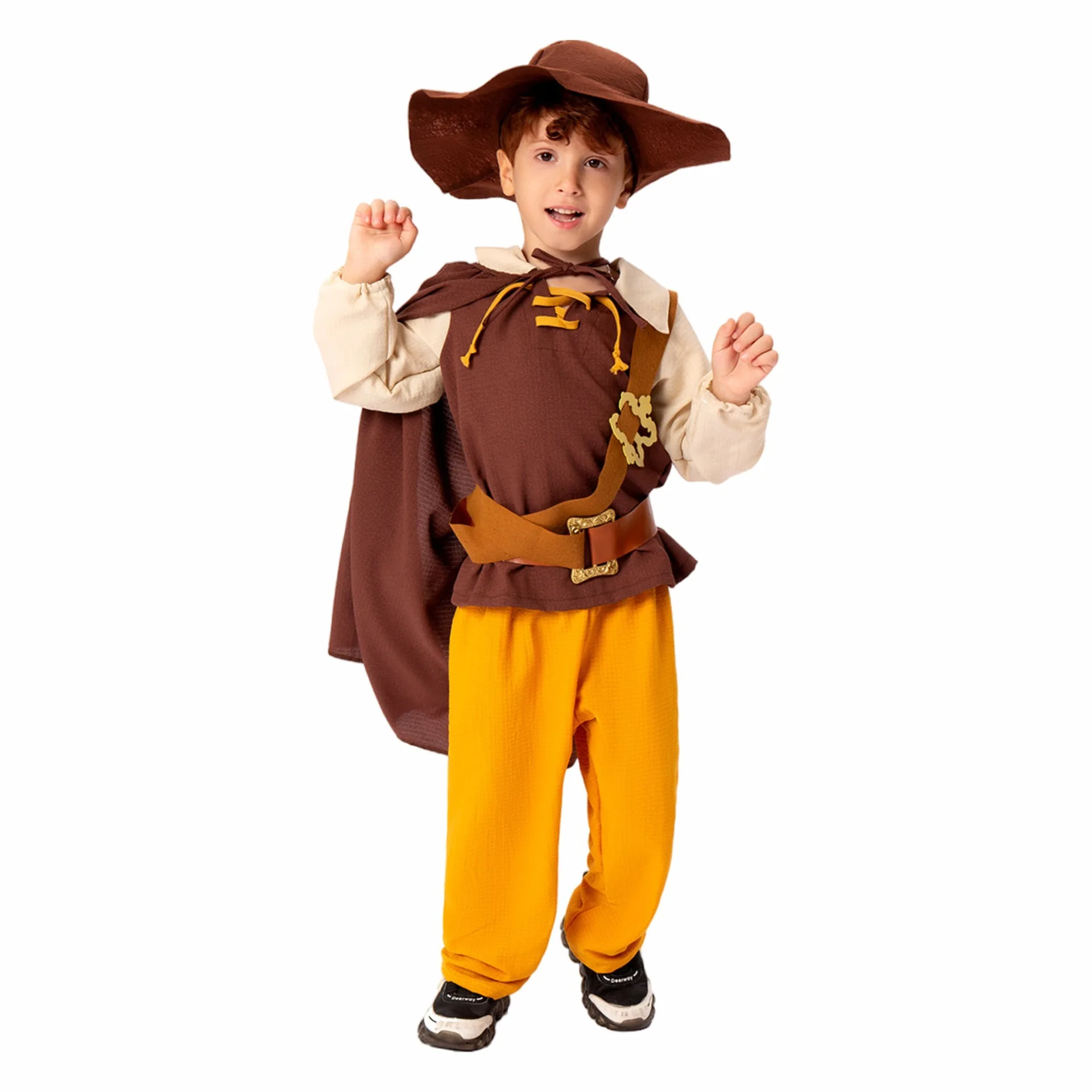 Kid Boys Medieval Court Knight Cosplay Costumes Children Renaissance Girl's Formal Dress Carnival Party Costume Clothes Set