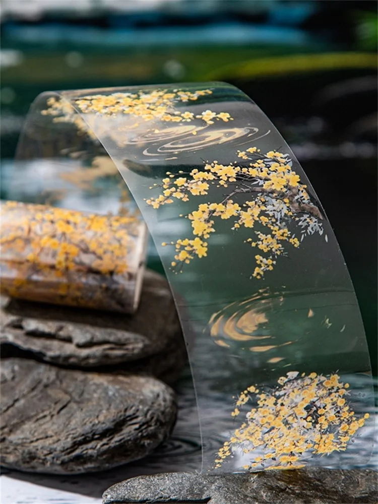 Bandes décoratives en PET pour branche de fleur, 60mm x 2m, pour plantes et fleurs, pour Scrapbook, Magazine, papeterie esthétique, fournitures artistiques