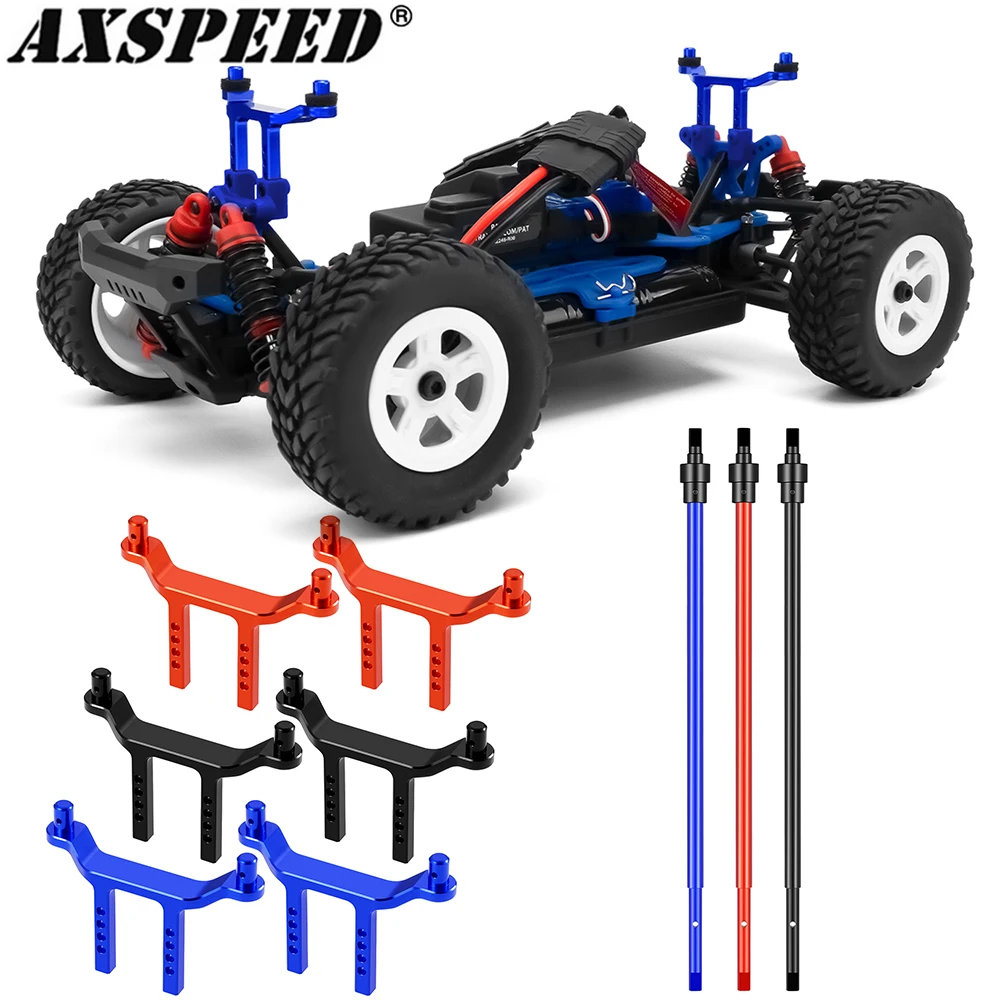 AXSPEED Alu Alloy Center Drive Shaft Front Rear Body Post Column Mount for 1/18 T-raxxas Latrax Teton, Desert Prerunner Parts