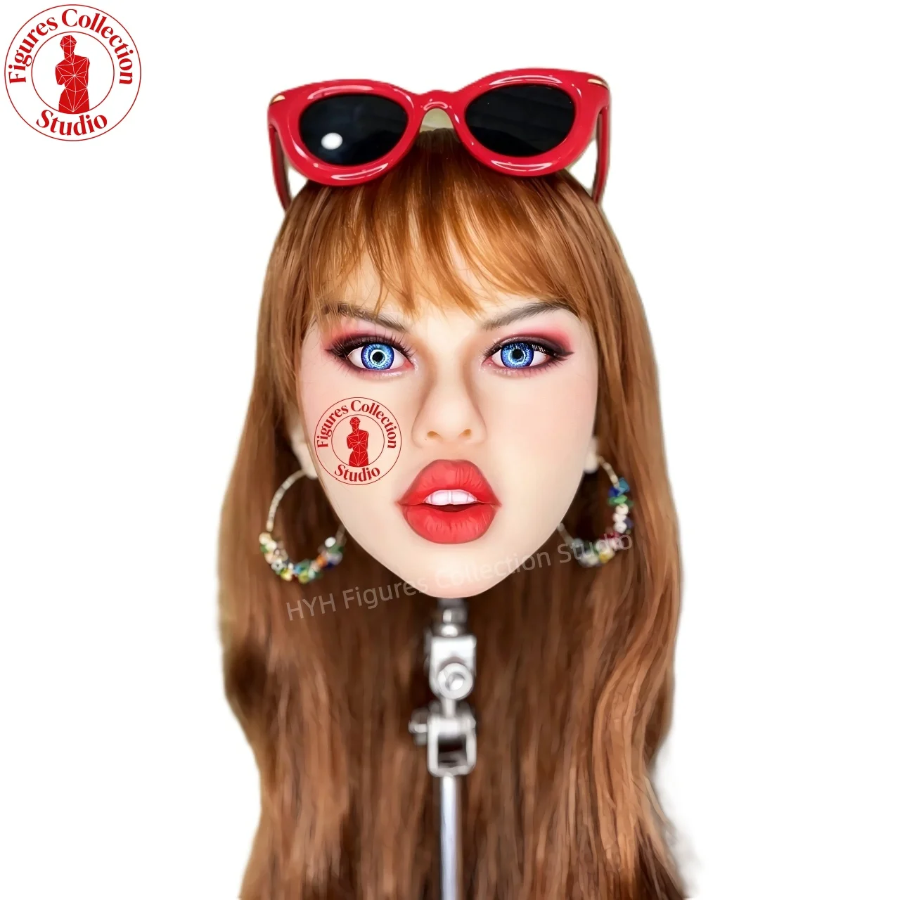 

Studio Makeup Head HYH-THB-KX-0043 Life-Size, M16 Interface, Artistic for Hairstyle, Jewelry, Photography