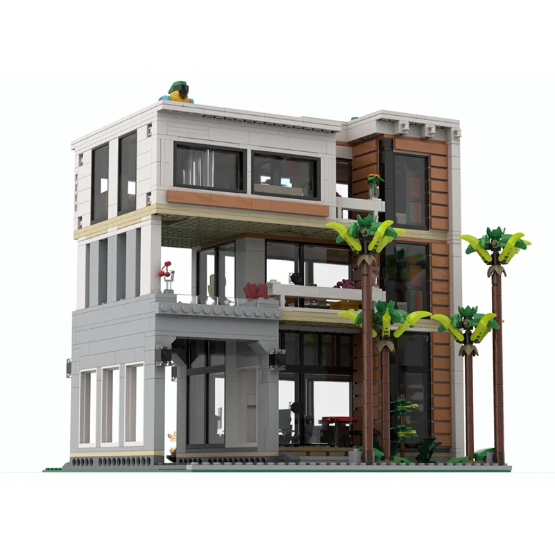 1783PCS MOC Creative Street View Modern House XL Modular Model Architecture Building Block Diy Education Assembly Kids Toys Gift