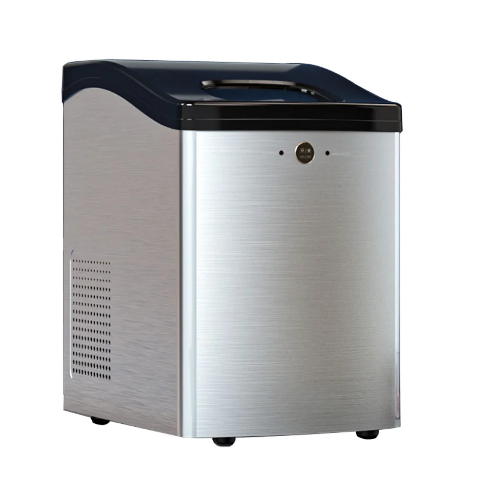 15kg/24h Chewable Diamond Cube Ice Maker Machine Stainless Steel One Touch Operation for Home Kitchen Party Bar Equipment