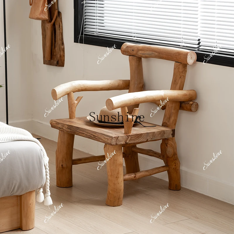 Original ecological homestay sofa single armchair wooden furniture inn leisure chair  FT