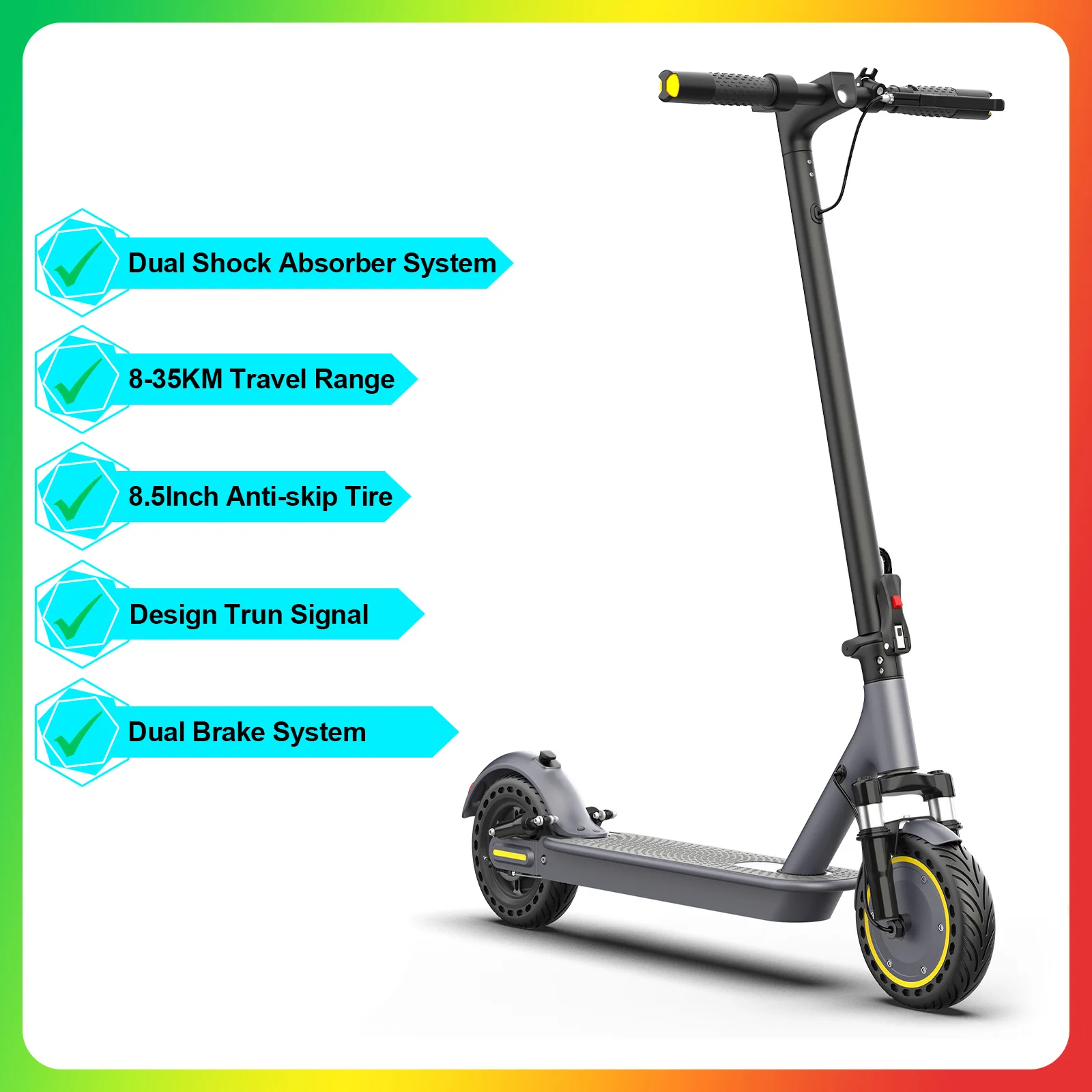 JUICEASE AP07PRO Elektrische Scooter voor Volwassenen 2026 NIEUW LED Richtingaanwijzer Dubbele Schokabsorptie Escooter 8,5 Inch Massieve Band Draagbare Elektrische Scooter