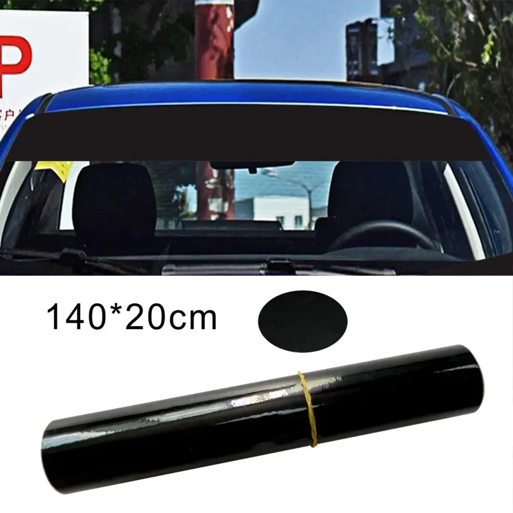 1pcs Car Van Vinyl Windshield Sunstrip140*20CM Matt Black  Sun Strip Visor Exterior Accessories Anti-aging For SUAs For Car