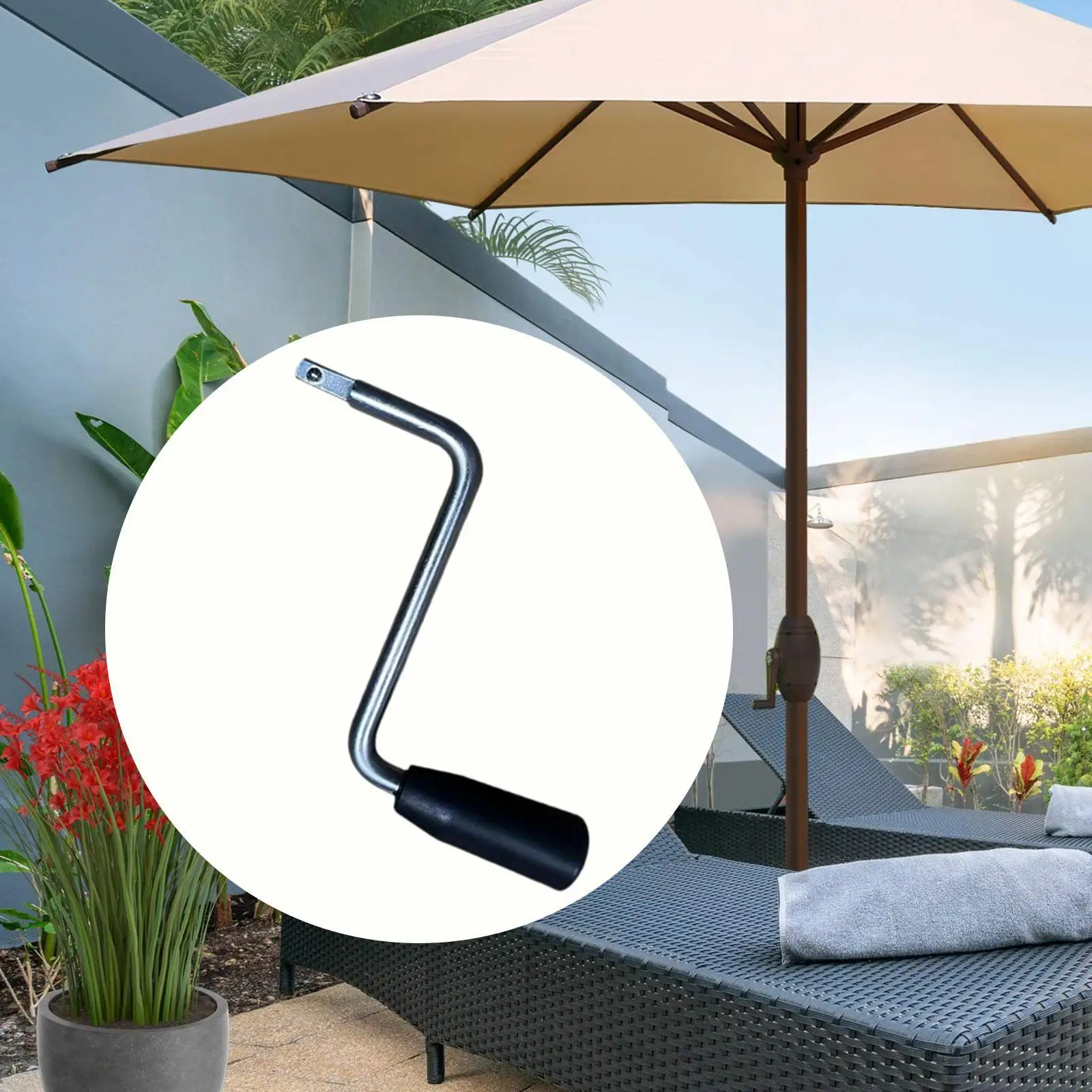 Umbrella Crank Handle Iron Replacement Patio Umbrella Accessory Outdoor Parasol Hand Crank for Garden Umbrellas