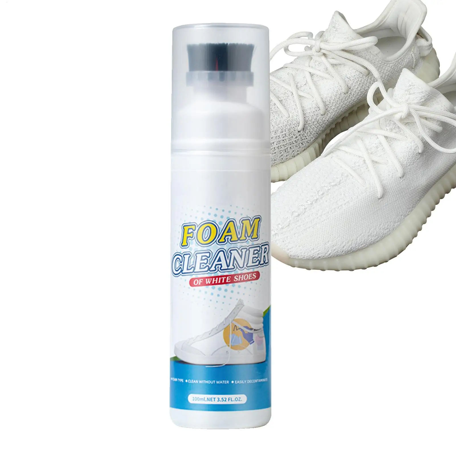 100ml White Shoe Cleaner No-wash Dry Cleaning Foam Decontamination for Suede Sheepskin Matte Shoes Sneakers Care cleaning tool