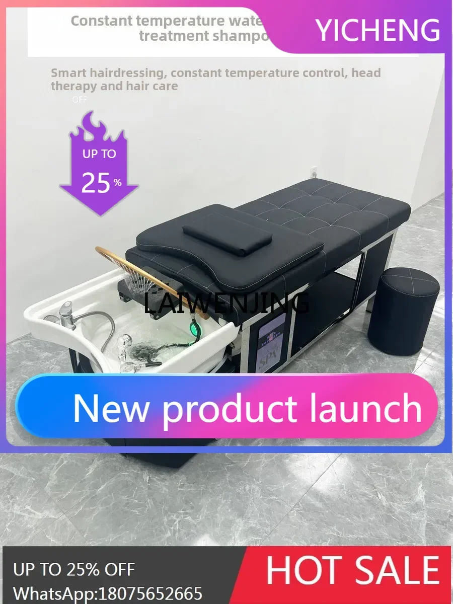 LYY Ceramic basin head treatment bed massage water circulation fumigation beauty shop stainless steel Thai shampoo bed