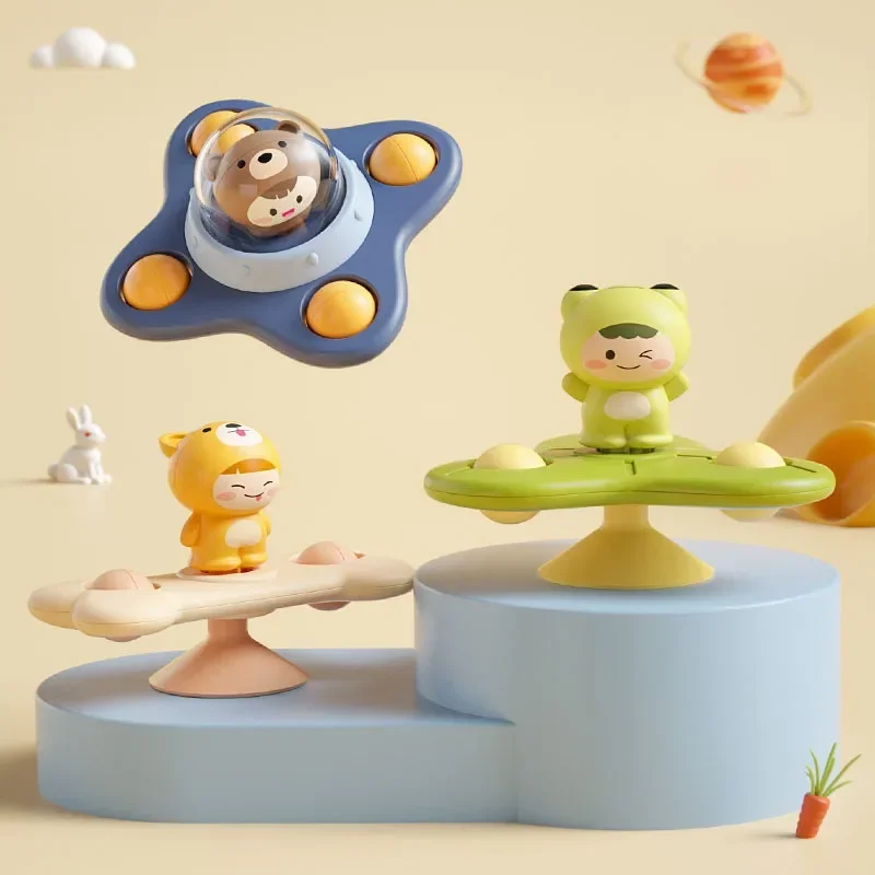 Baby Bath Dinning Chair Toys Spinning Top Cute Cartoon Animals Water Fun Spinners for Infants Toddlers Kids Boys Girls Toy